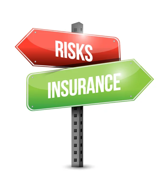 Risk och försäkring tecken illustration vägutformning — Stockfoto