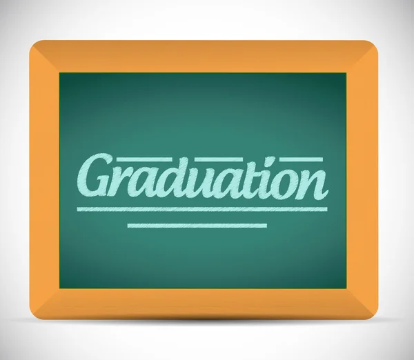 Graduation message written on a chalkboard — Stock Photo, Image