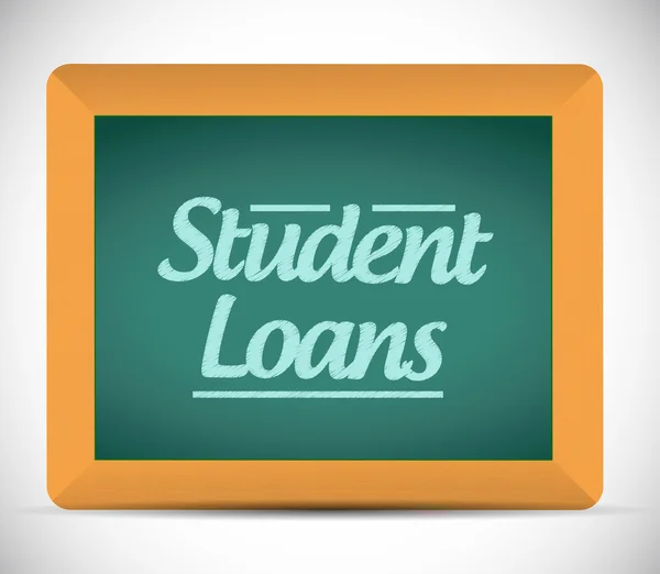 Mensagem de empréstimos estudantis escrito em um quadro — Fotografia de Stock