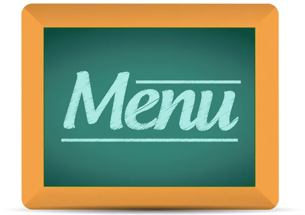 Menu message written on a chalkboard illustration — Stock Photo, Image