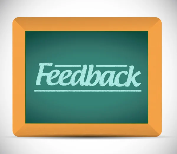 Messaggio di feedback scritto su una lavagna — Foto Stock