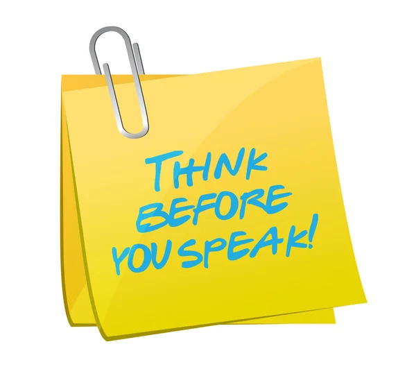 Think before you speak post illustration design — Stock Photo, Image