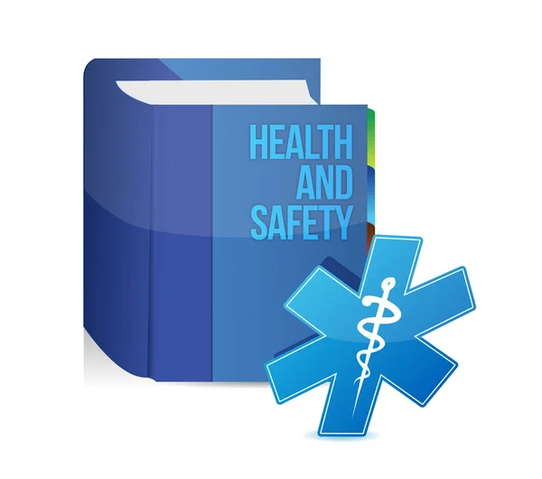 Bezpečnosti a ochrany zdraví lékařská kniha ilustrace design — Stock fotografie
