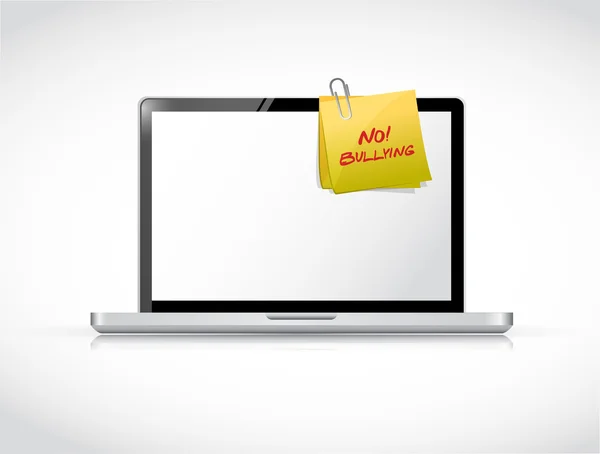 No bullying post over a laptop. illustration — Stock Photo, Image