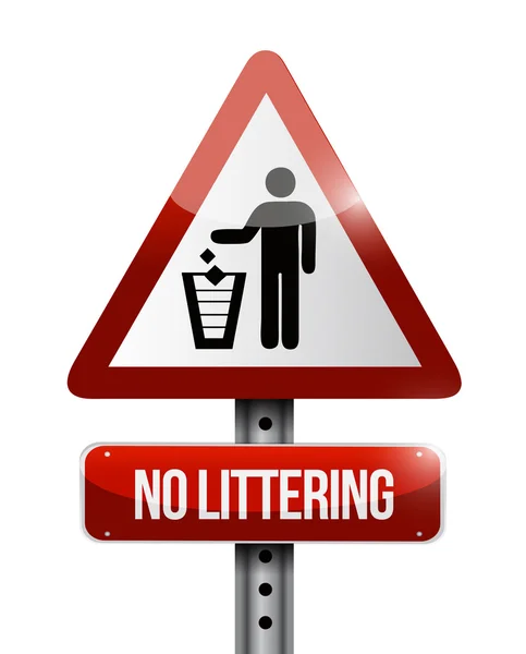 No littering road sign illustration design — Stock Photo, Image
