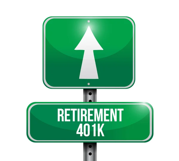 Συνταξιοδότηση 401k οδικό σημάδι εικονογράφηση σχέδιο — Φωτογραφία Αρχείου