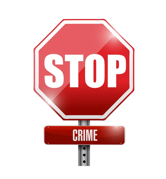 Stop crime road sign illustration design — Stock Photo, Image