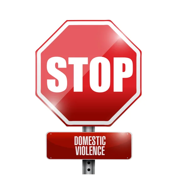 Stopp häusliche Gewalt Verkehrsschild Illustration — Stockfoto