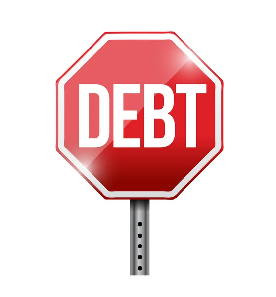 Debt road sign illustration design — Stock Photo, Image