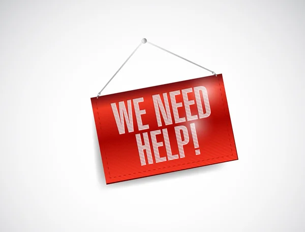 We need help banner illustration design — Stock Photo, Image