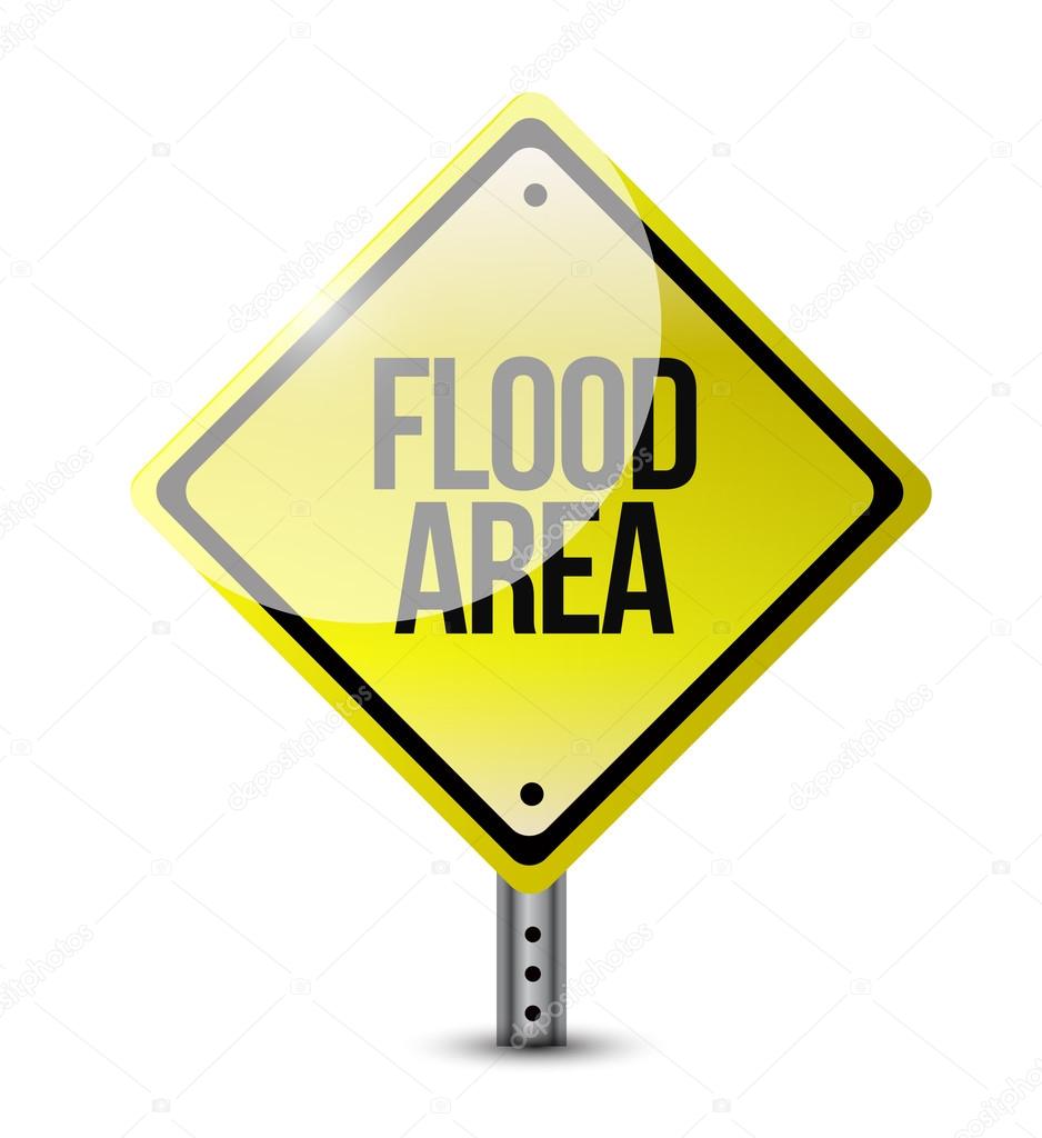 flood area road sign illustration design