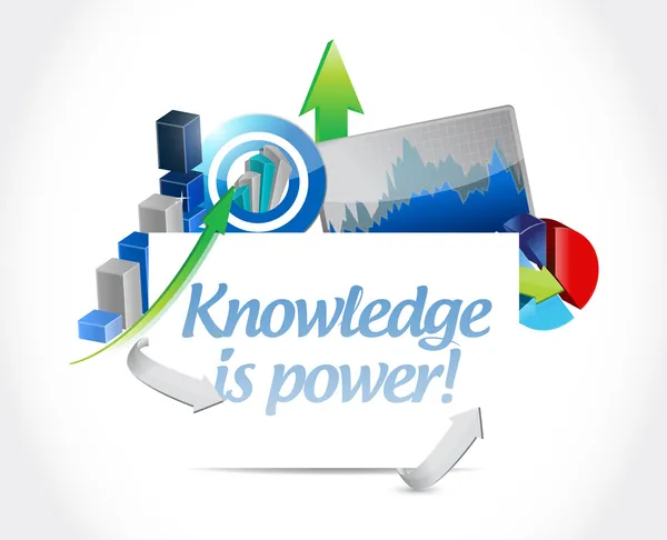 Business knowledge is power concept illustration — Stock Photo, Image