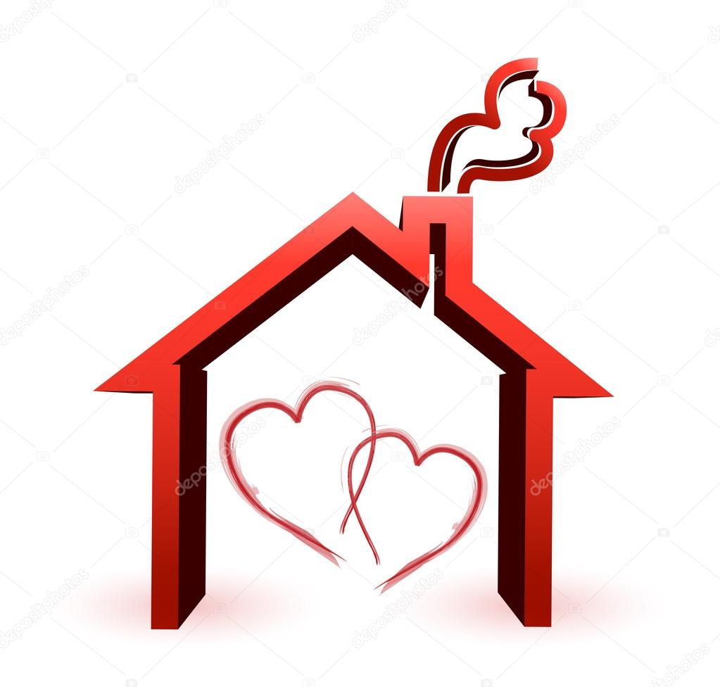 couple loving house illustration design concept