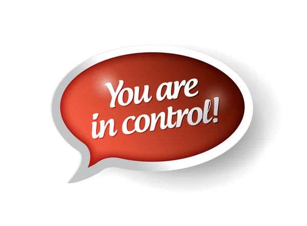 You are in control red message bubble illustration — Stock Photo, Image