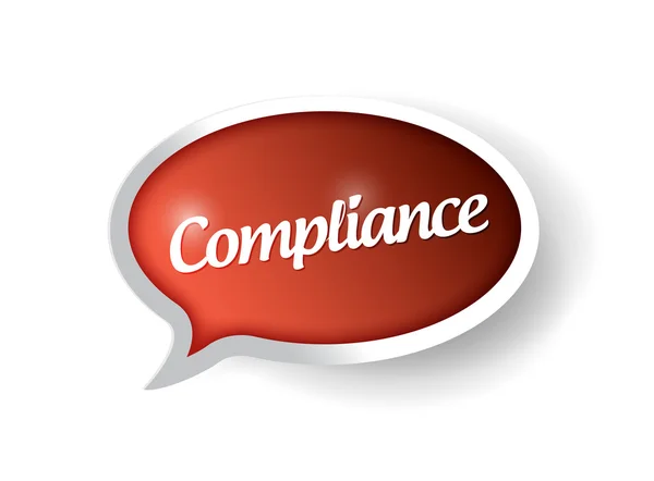 Compliance message on a speech bubble. — Stock Photo, Image