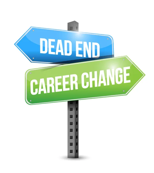 Dead end, career change road sign illustration — Stock Photo, Image