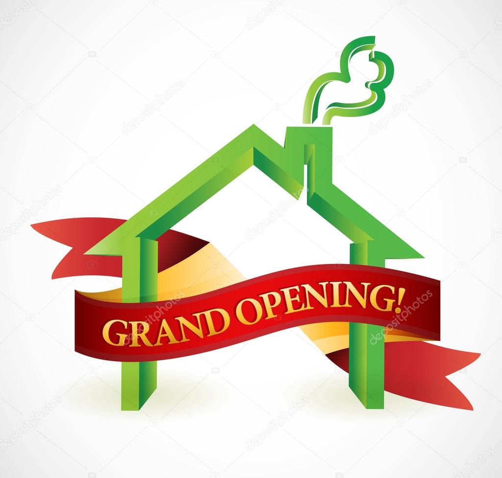 home or business grand opening banner illustration