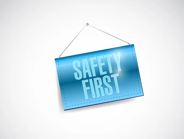 Veiligheid eerste opknoping banner afbeelding ontwerp — Stockfoto
