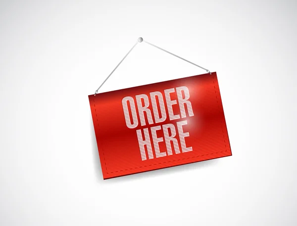 Order here hanging banner illustration design — Stock Photo, Image