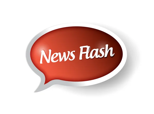 Nachrichten-Flash-Nachricht über eine Sprechblase. — Stockfoto
