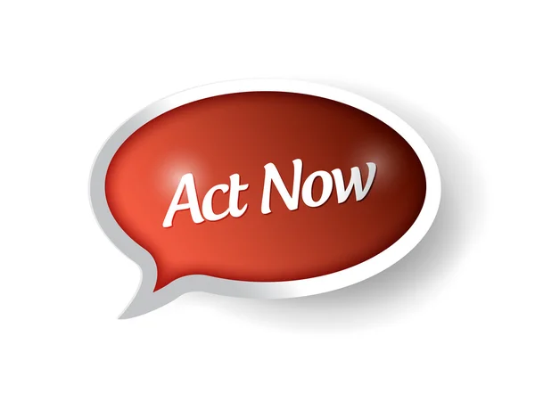 Act now message on a speech bubble. illustration — Stock Photo, Image