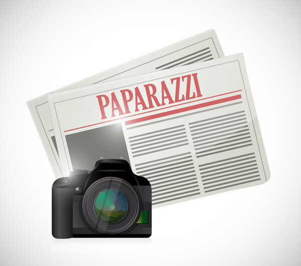 paparazzi newspaper and camera concept