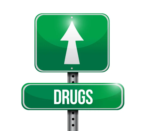 Drugs road sign illustration design — Stock Photo, Image