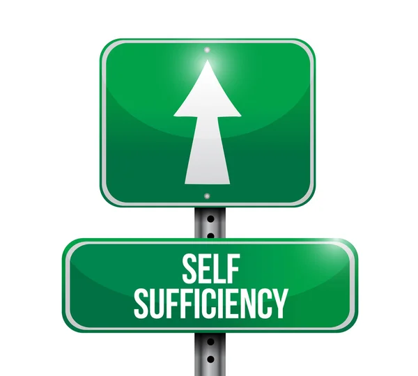 Self sufficiency road sign illustration design — Stock Photo, Image