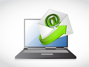dizüstü bilgisayar ve iletişim illüstrasyon tasarımı bize e-posta