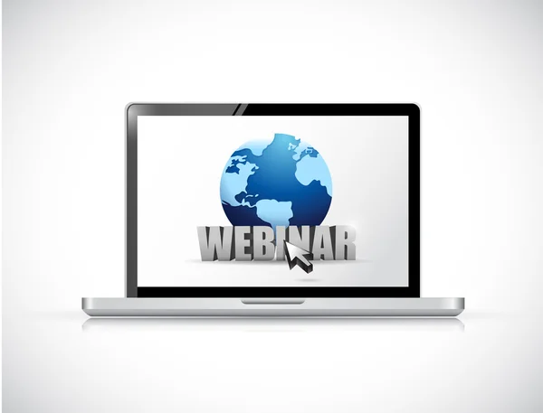Laptop and webinar sign illustration design — Stock Photo, Image