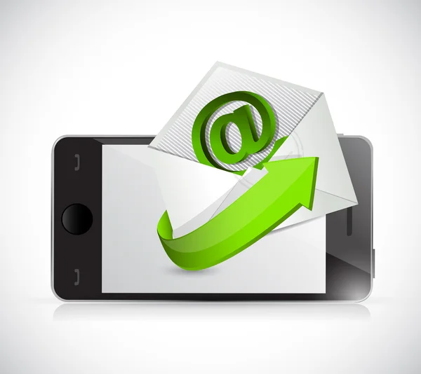 Phone and contact us email illustration design — Stock Photo, Image