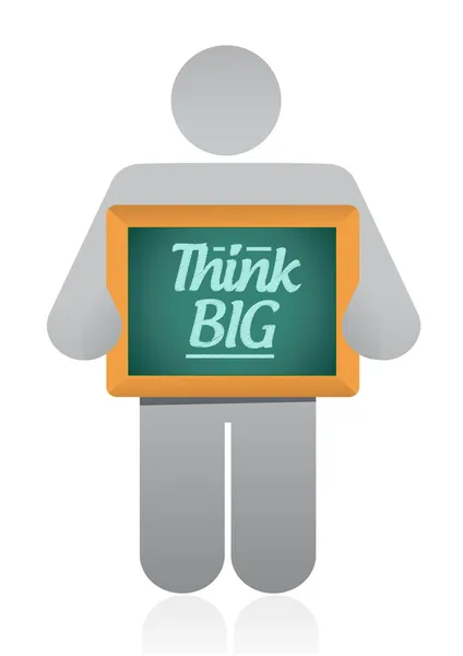 Think big håller illustration design — Stockfoto