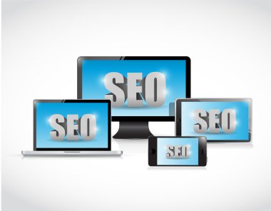 Elektronik ve seo metin iletisi illüstrasyon