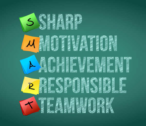 сообщение умных слов на иллюстрации на доске
