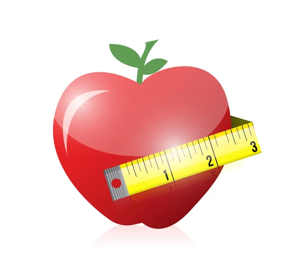 Elma ve ölçü bandı illüstrasyon tasarımı — Stok fotoğraf