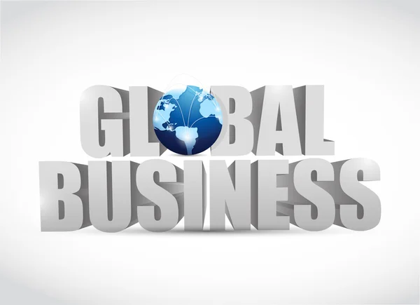 Global de negócios 3d design de ilustração de texto — Fotografia de Stock
