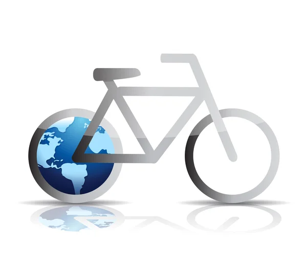 Bike and globe wheel illustration design — Stock Photo, Image