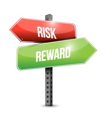 risk ödül yol işareti illüstrasyon tasarımı