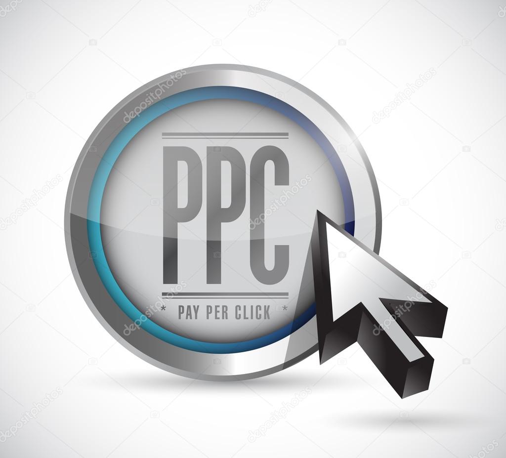 pay per click button illustration design