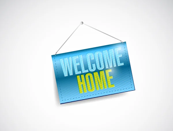 Welcome home hanging banner illustration — Stock Photo, Image