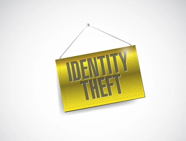 Identity theft hanging banner illustration — Stock Photo, Image