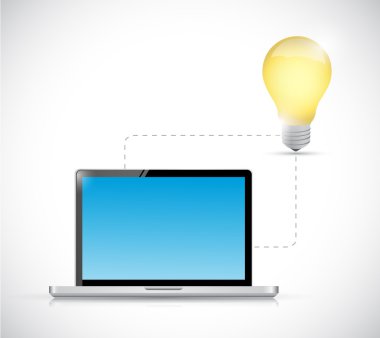 dizüstü bilgisayar bağlantısı. ampul fikir elektronik