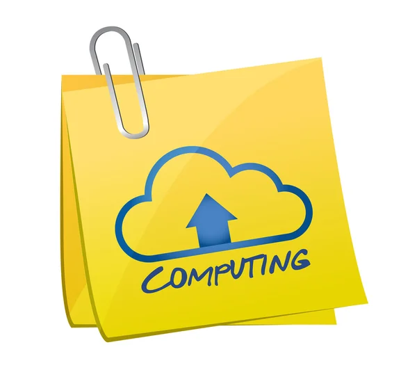 Message de cloud computing et illustration sur un post — Photo