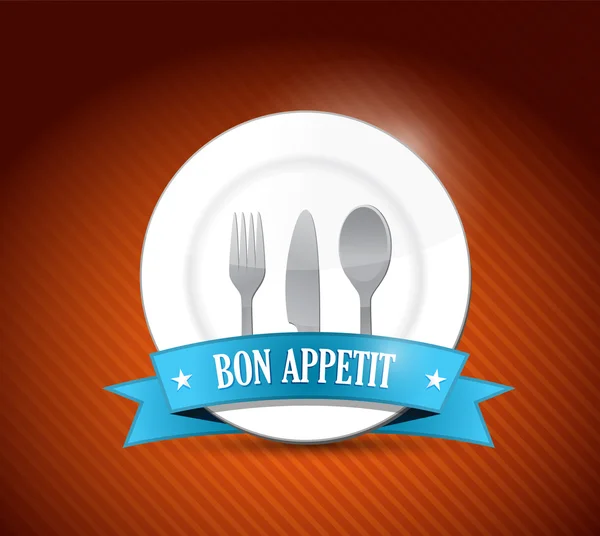 Bon appetit restaurant design illustration design — Stock Photo, Image