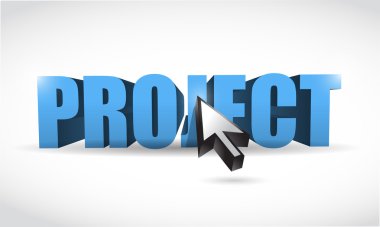 Proje 3D kelime ve imleç. resim tasarım