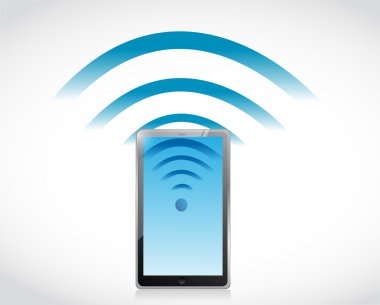 Tablet bağlantı wifi illüstrasyon tasarımı