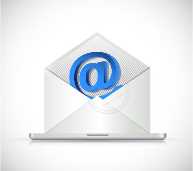 dizüstü bilgisayar ve e-posta illüstrasyon tasarımı