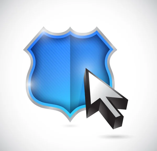 Shield and cursor illustration design — Stock Photo, Image