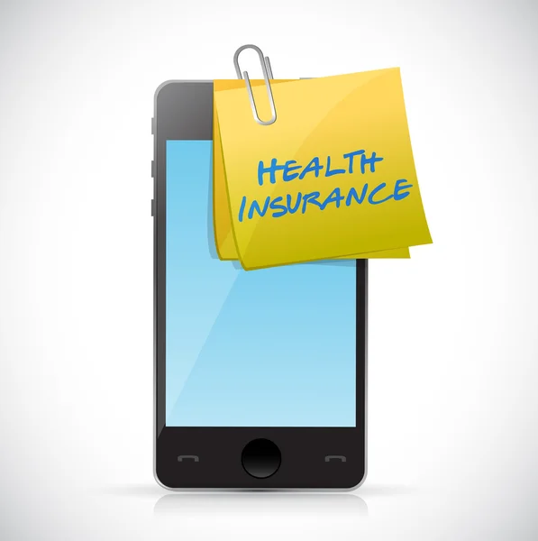 健康保険と携帯電話のイラストレーション — ストック写真