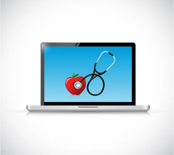 Laptop och medicinsk illustration design — Stockfoto